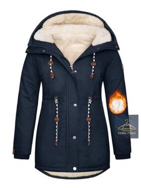 Plus Size Women's Winter Parka Coat Fleece Lined Hooded Water Repellent